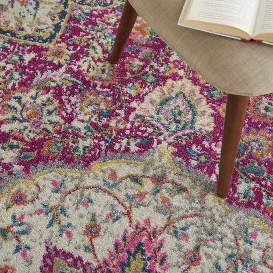 Pink Dhurrie Area Rug Photo 7