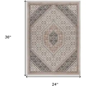 Photo of Pink and Ivory Medallion Area Rug