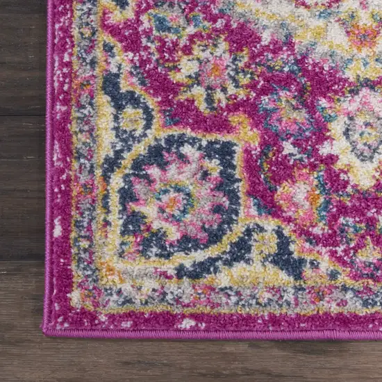 Pink and Ivory Medallion Scatter Rug Photo 4