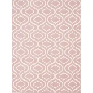 Photo of Pink and Ivory Moroccan Power Loom Area Rug