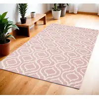 Photo of Pink and Ivory Moroccan Power Loom Area Rug