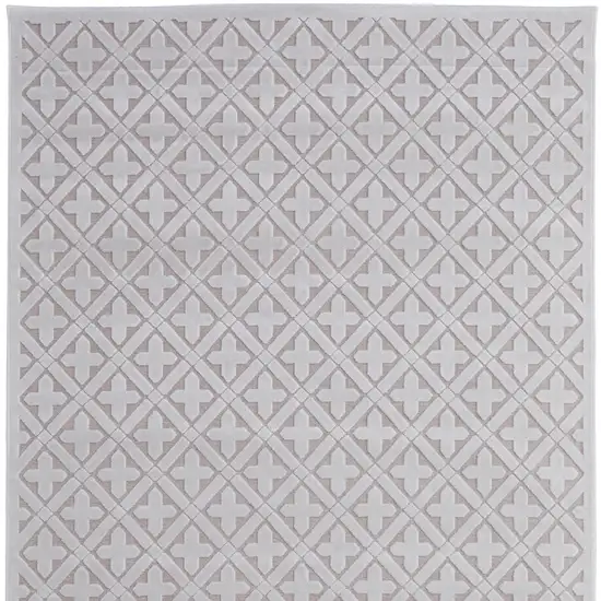 Pink and White Geometric Power Loom Area Rug Photo 4