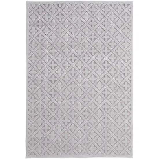 Pink and White Geometric Power Loom Area Rug Photo 2