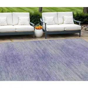 Photo of Plum And Purple Abstract Washable Indoor Outdoor Area Rug