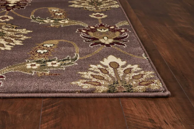 Plum Machine Woven Floral Traditional Indoor Accent Rug Photo 4