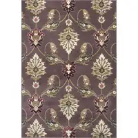 Photo of Plum Machine Woven Floral Traditional Indoor Accent Rug