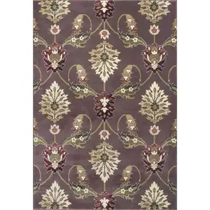 Photo of Plum Machine Woven Floral Traditional Indoor Accent Rug