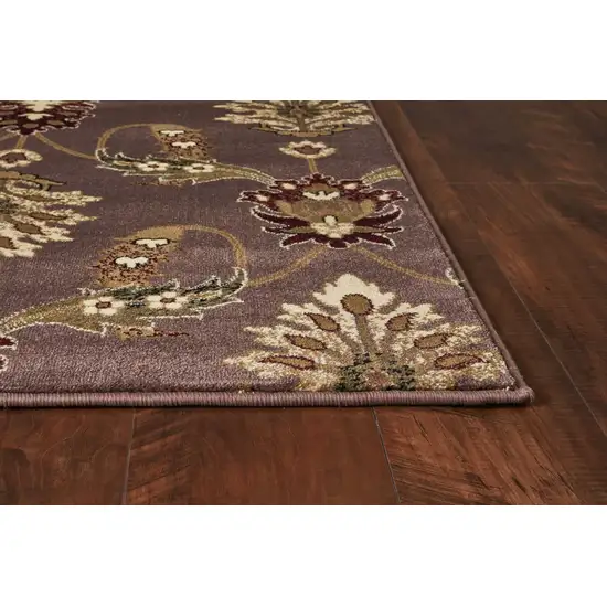 Plum Machine Woven Floral Traditional Indoor Accent Rug Photo 4