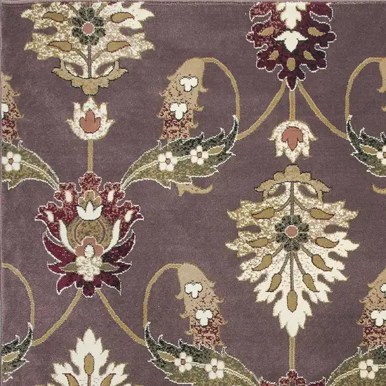 Plum Machine Woven Floral Traditional Indoor Accent Rug Photo 3