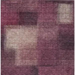 Photo of Plum Mauve And Beige Abstract Washable Indoor Outdoor Area Rug