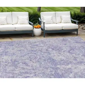 Photo of Plum Purple And Lavender Abstract Washable Indoor Outdoor Area Rug