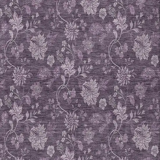 Plum Purple And Lavender Floral Washable Indoor Outdoor Area Rug Photo 6