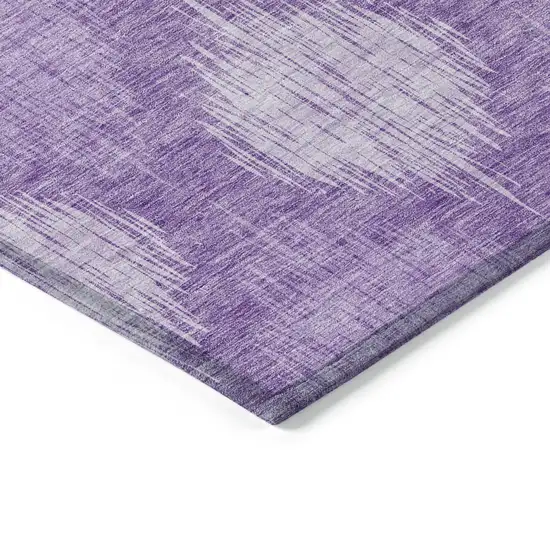 Plum Purple And Lavender Ikat Washable Indoor Outdoor Area Rug Photo 5