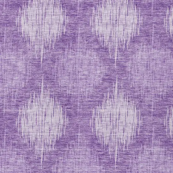 Plum Purple And Lavender Ikat Washable Indoor Outdoor Area Rug Photo 6