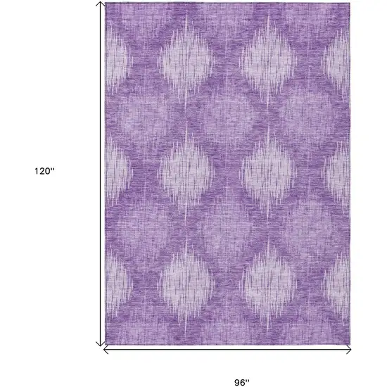 Plum Purple And Lavender Ikat Washable Indoor Outdoor Area Rug Photo 3