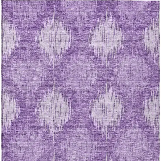 Plum Purple And Lavender Ikat Washable Indoor Outdoor Area Rug Photo 7