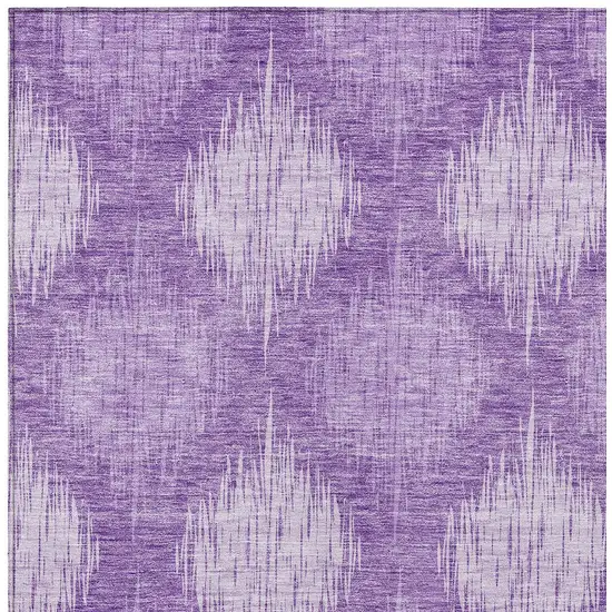 Plum Purple And Lavender Ikat Washable Indoor Outdoor Area Rug Photo 6