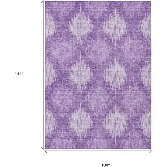 Plum Purple And Lavender Ikat Washable Indoor Outdoor Area Rug Photo 3