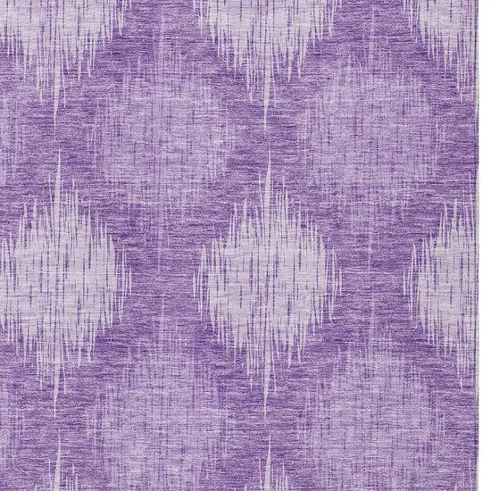 Plum Purple And Lavender Ikat Washable Indoor Outdoor Area Rug Photo 6