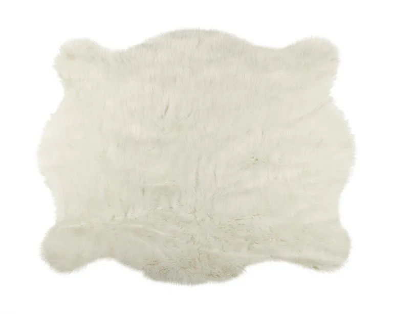 Polar Bear Off White Faux Hide Area Rug Photo 1