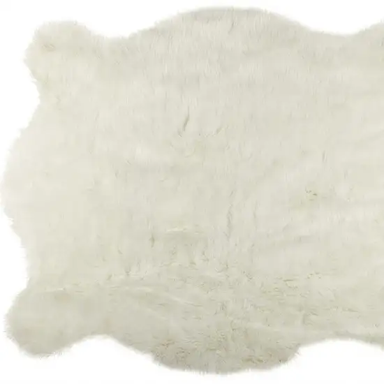 Polar Bear Off White Faux Hide Area Rug Photo 5