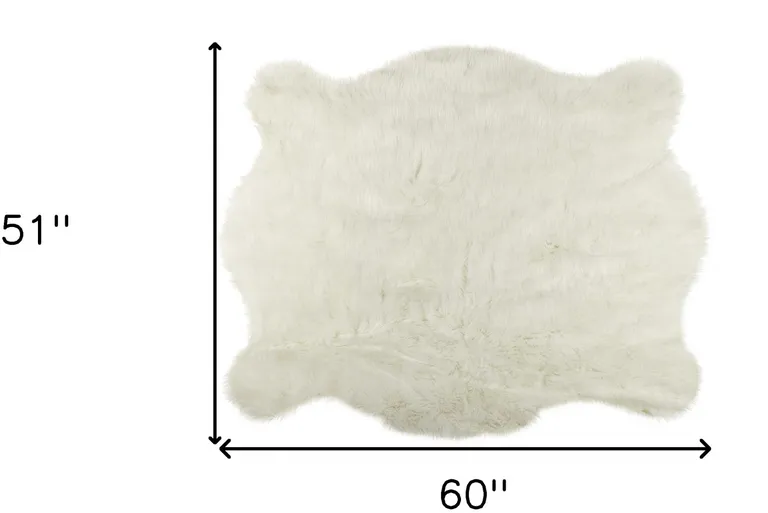 Polar Bear Off White Faux Hide Area Rug Photo 3