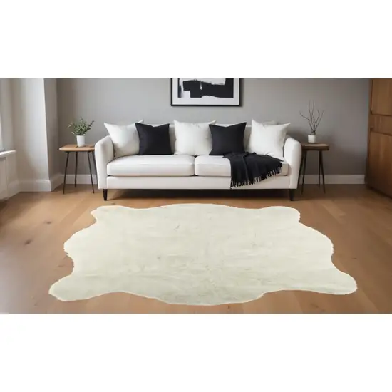 Polar Bear Off White Faux Hide Area Rug Photo 1