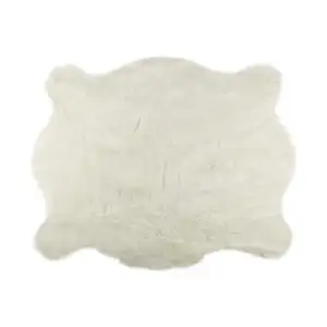 Photo of Polar Bear Off White Faux Hide Area Rug