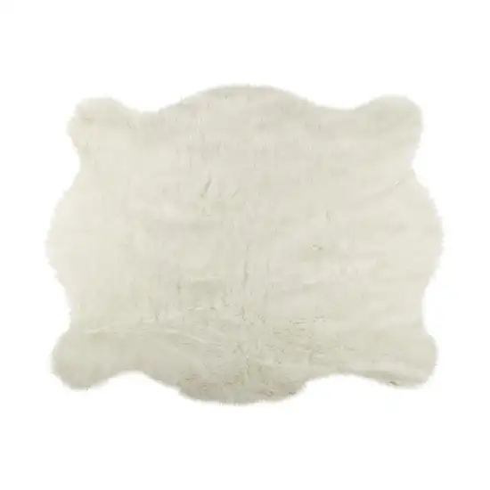 Polar Bear Off White Faux Hide Area Rug Photo 1