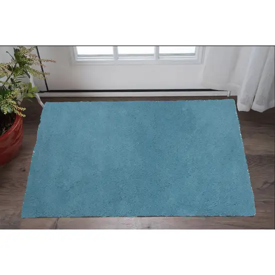 Polyester Highlighter Blue Area Rug Photo 1