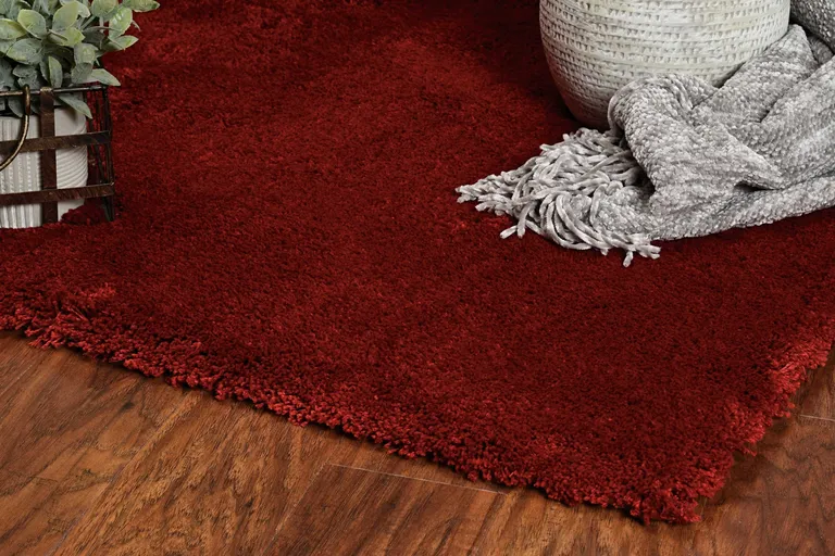 Polyester Red Area Rug Photo 5