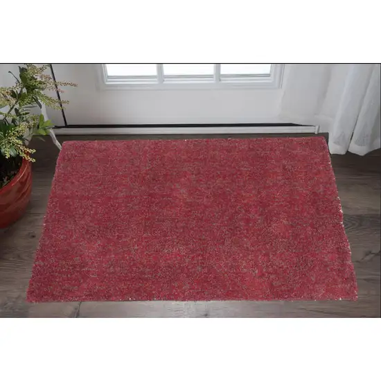 Polyester Red Heather Area Rug Photo 1