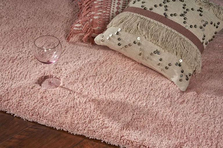 Polyester Rose Pink Area Rug Photo 4