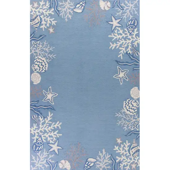 Polyester Sea Blue Area Rug Photo 1