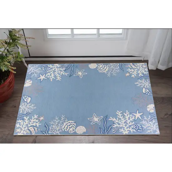 1' X 2' Polyester Sea Blue Area Rug Photo 1