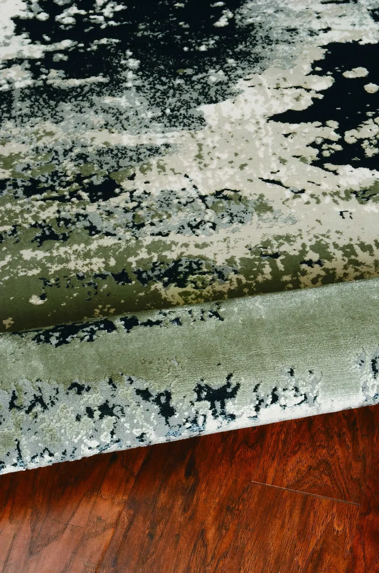 Polyester Silver Charcoal Area Rug Photo 4