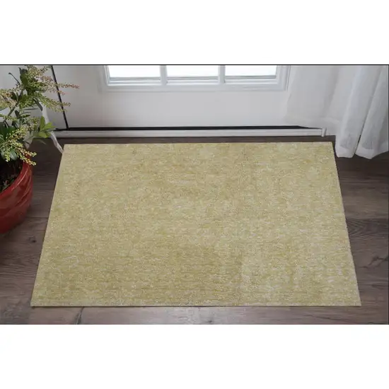 Polyester Yellow Heather Area Rug Photo 1