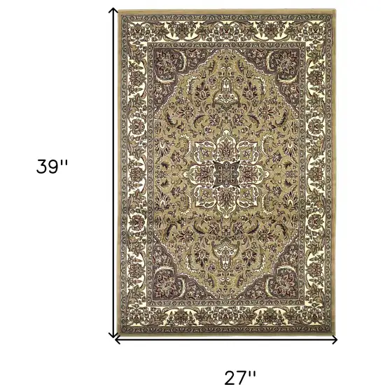 Polypropylene Beige Or Ivory Accent Rug Photo 8