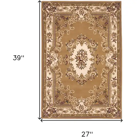 Polypropylene Beige Or Ivory Accent Rug Photo 8