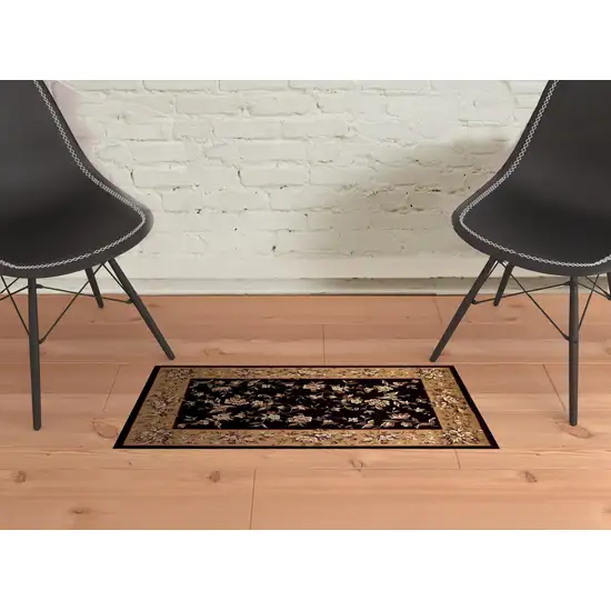 1' X 2' Polypropylene Black Or Beige Area Rug Photo 2