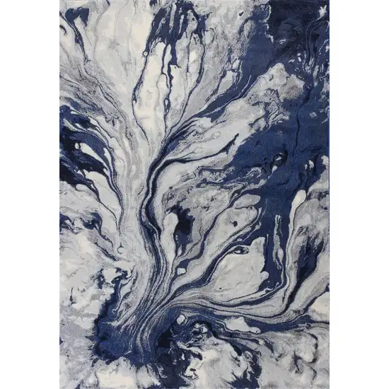 Polypropylene Blue Area Rug Photo 1