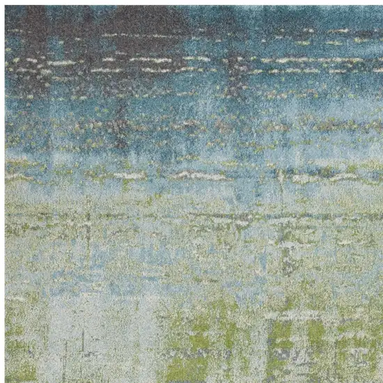 Polypropylene Blue Or  Green Area Rug Photo 5