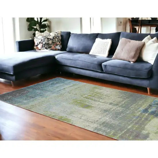 Polypropylene Blue Or  Green Area Rug Photo 1