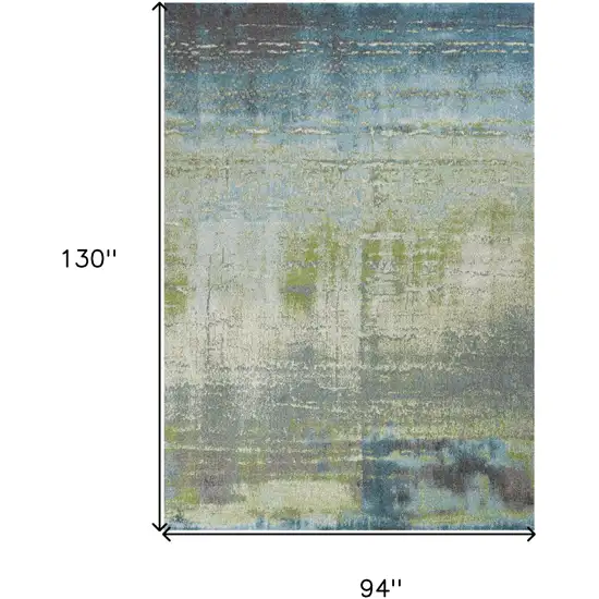 Polypropylene Blue Or  Green Area Rug Photo 3