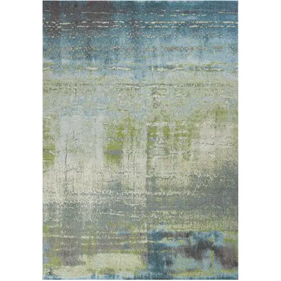 Polypropylene Blue Or  Green Area Rug Photo 2