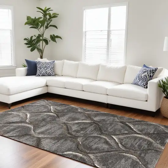 Polypropylene Charcoal Area Rug Photo 2