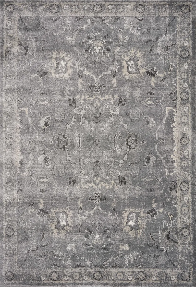 Polypropylene Grey Area Rug Photo 1