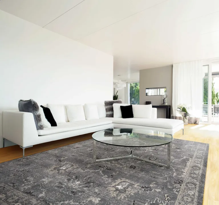 Polypropylene Grey Area Rug Photo 4