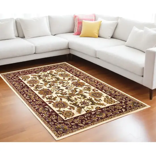 Red and Ivory Area Rug Photo 1