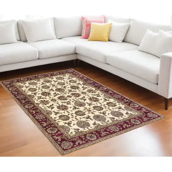 Red and Ivory Area Rug Photo 1